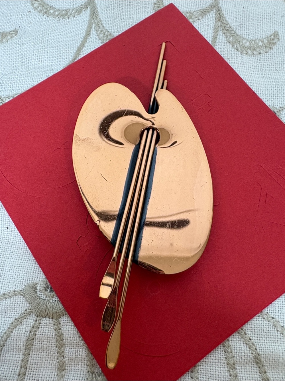 Renoir copper brooch